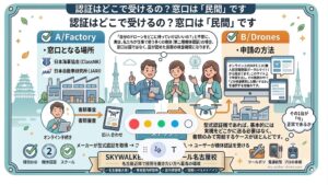 機体認証を受ける場所