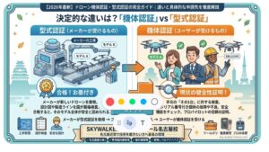 機体認証と型式認証の違い図
